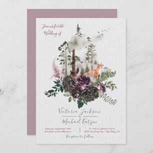 Convites de Casamento Florestal Woodland Watercolo