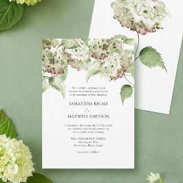 Convites de Casamento Formais com Hortênsia Verde