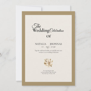 convites de casamento formais rosa elegante bege
