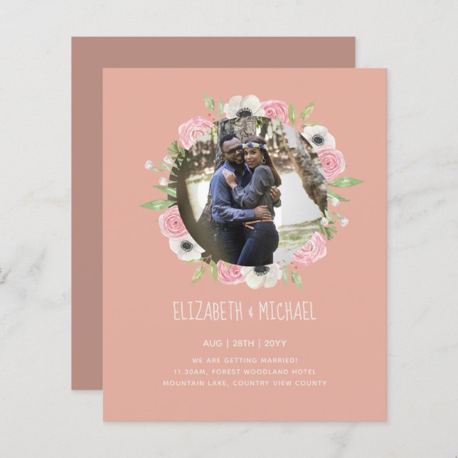 CONVITES DE CASAMENTO FOTOGRAFIAS ORÇAMENTAIS - Te (Frente/Verso)