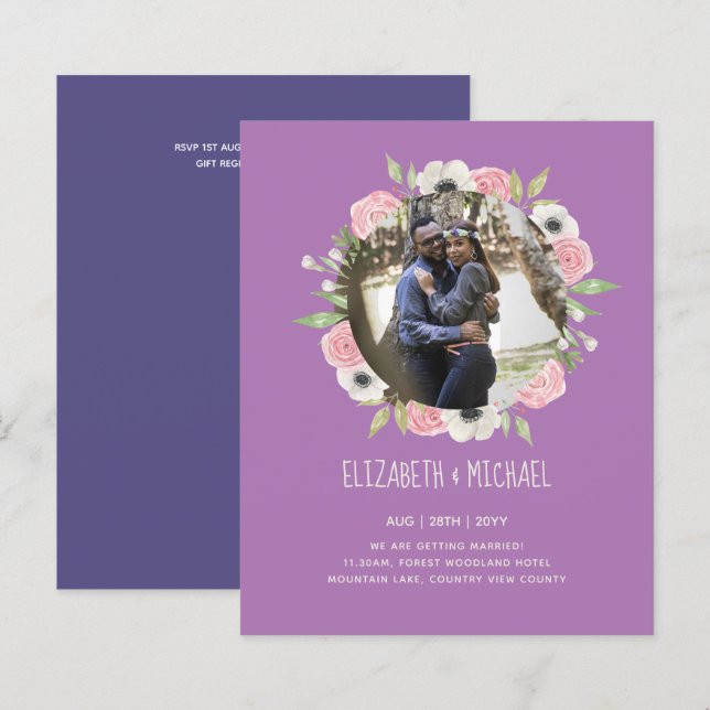 CONVITES DE CASAMENTO FOTOGRAFIAS ORÇAMENTAIS - Te (Frente/Verso)