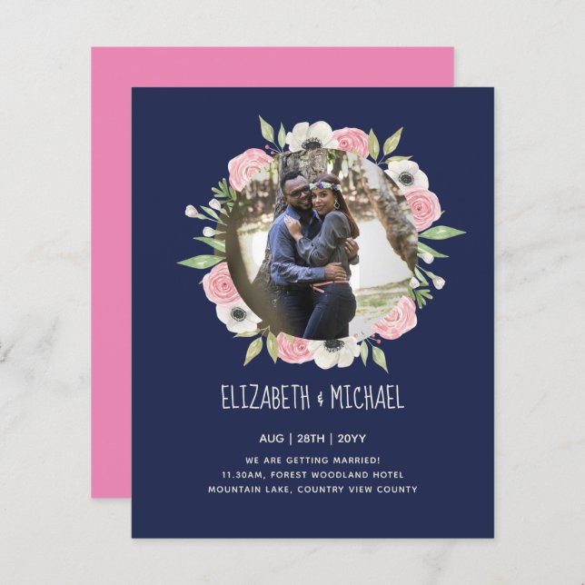 CONVITES DE CASAMENTO FOTOGRAFIAS ORÇAMENTAIS - Te (Frente/Verso)