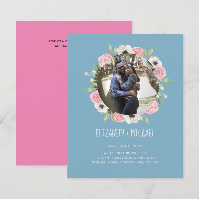 CONVITES DE CASAMENTO FOTOGRAFIAS ORÇAMENTAIS - Te (Frente/Verso)