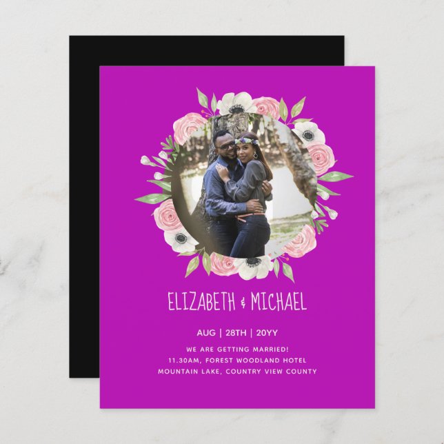 CONVITES DE CASAMENTO FOTOGRAFIAS ORÇAMENTAIS - Te (Frente/Verso)