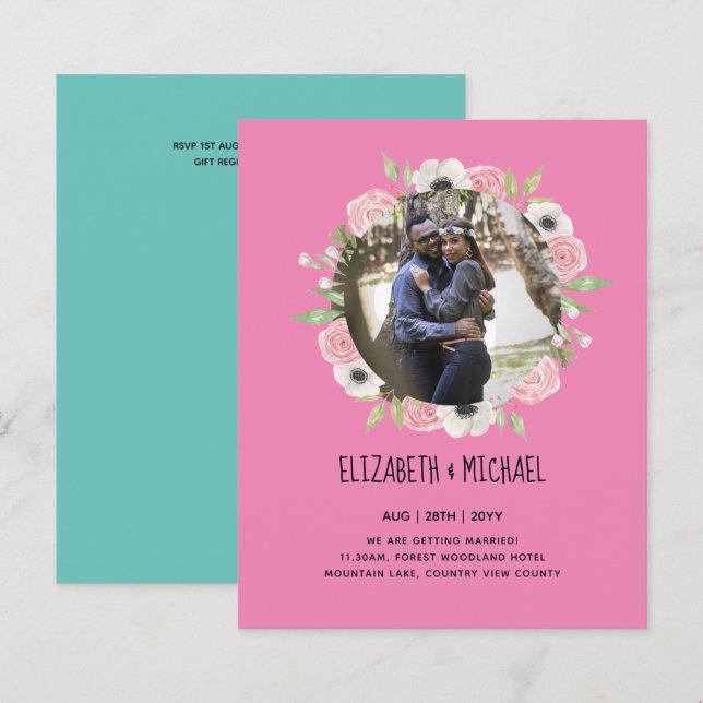 CONVITES DE CASAMENTO FOTOGRÁFICOS ECONÔMICOS - Co (Frente/Verso)