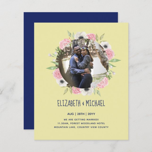 CONVITES DE CASAMENTO FOTOGRÁFICOS ECONÔMICOS - Co (Frente/Verso)