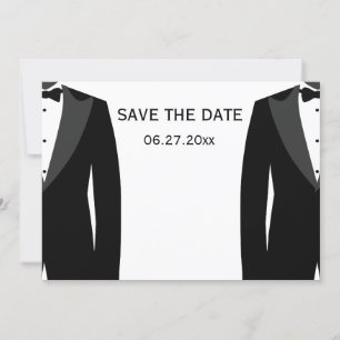 Convites de casamento gay preto e branco para salv