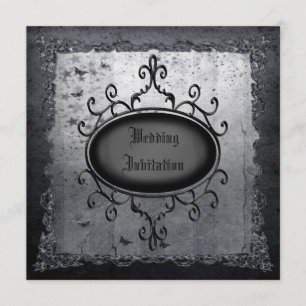 Convites de casamento góticos de linho do Grunge