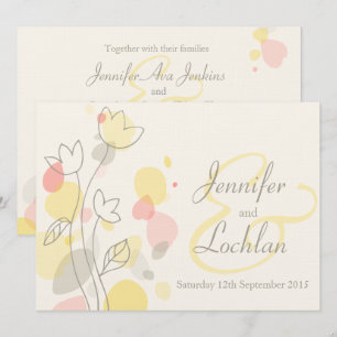 convites de casamento gráficos de pétalas de flo