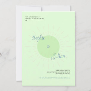 Convites de Casamento Green Sunburst