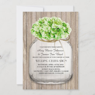 Convites de casamento hydrangea verdes do jarro hy