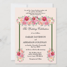 Convites de Casamento Judaico Tradicionais - Rosa 