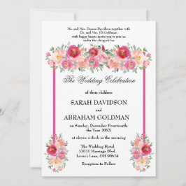 Convites de Casamento Judaico Tradicionais - Rosa 