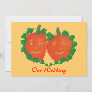 Convites de Casamento Laranja, Pumpkins apaixonado