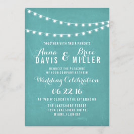 Convites de casamento Leves de Cordas Aqua Summer