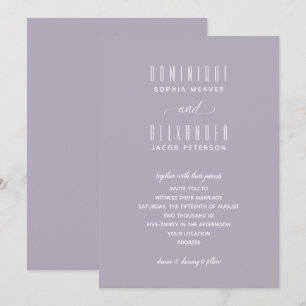 Convites de Casamento Lilac Suave para Script Eleg
