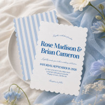 Convites de Casamento Listras de Cabana Onduladas 