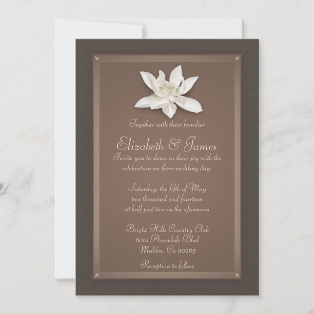 Convites de Casamento Marrom (Frente)