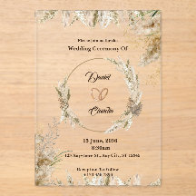 Convites de casamento marrom e creme personalizado