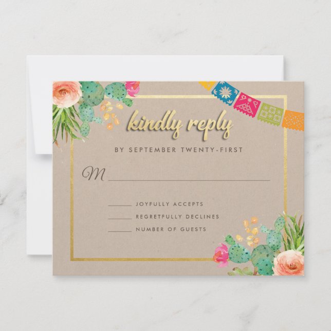 Convites de Casamento Matching Fiesta (Frente)