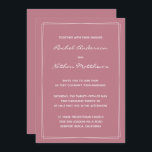 Convites De Casamento Minimalista, Rosa-Rosa, Anti<br><div class="desc">Convites de casamento temporários - ALTERE a cor de fundo para qualquer cor! Nós mostramos um lindo Velho Rosa Rosa. Acentos retangulares - EXCLUA-os ou MUDE a cor! ALTERAR as fontes, o texto, a cor do texto. Use esta modelo para design de seus próprios convites de casamento e peças de...</div>
