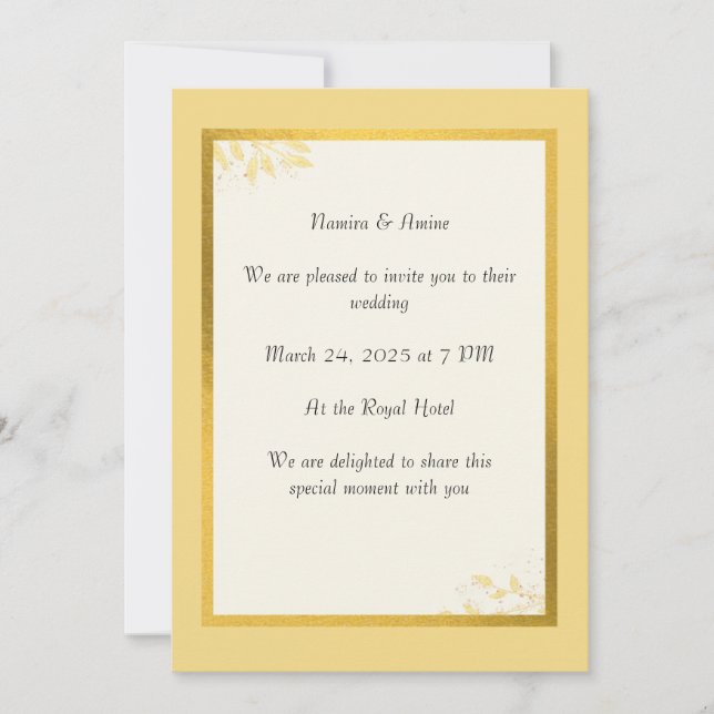 Convites de casamento minimalistas melhorados (Frente)