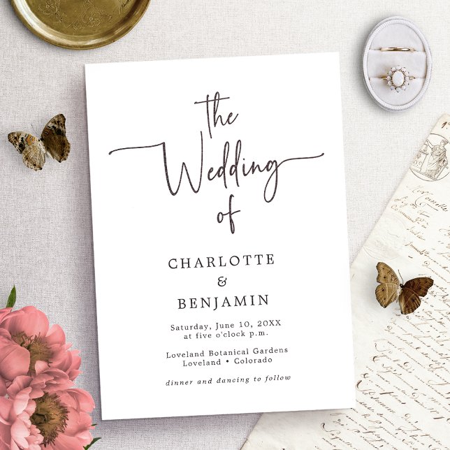 Convites de Casamento Minimalistas Modernos em Scr (Criador carregado)