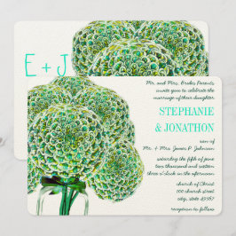 Convites de casamento Mint e Emerald Zinnia Mason 
