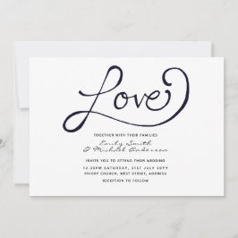 Convites de casamento modernos - Branco preto simp