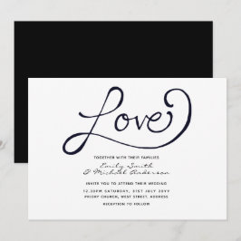 Convites de casamento modernos - Branco preto simp