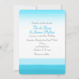 Convites de Casamento Modernos com Aquarela Azul B