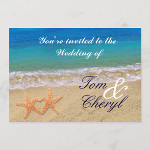 Convites de Casamento na Praia do Oceano para Casa