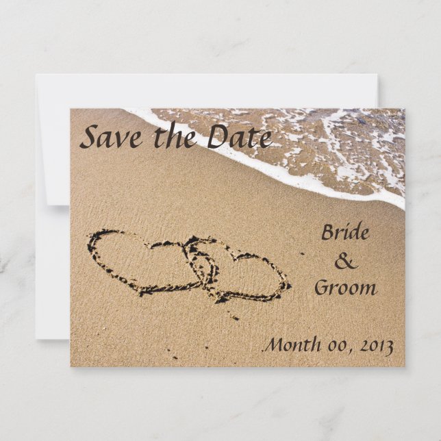 Convites de casamento na praia para salvar a data (Frente)