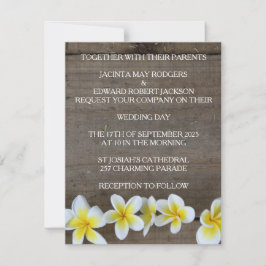Convites de Casamento na Praia Rústicos Frangipani