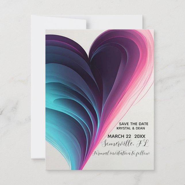 Convites de Casamento Neon Pulse Vows – Convite de (Frente)