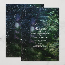 Convites de Casamento Noite de Inverno com Pinheir