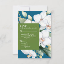 Convites de Casamento Ocean Blue com Orquídeas Bra