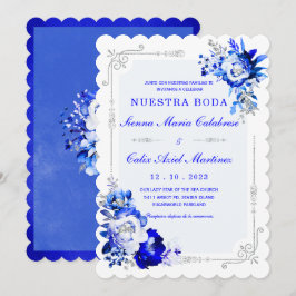 Convites De Casamento Originais e Elegantes em Azul Rei