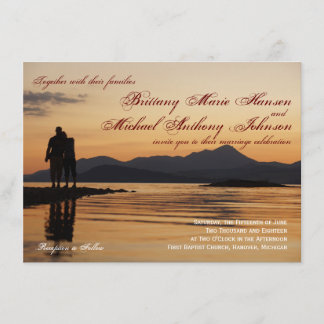 Convites de casamento para Casal de Silhuette Suns