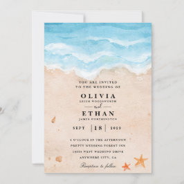 Convites de casamento para praia de Starfish