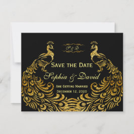 Convites de Casamento | Pavão Dourado SALVE A DATA