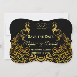 Convites de Casamento | Pavão Dourado SALVE A DATA