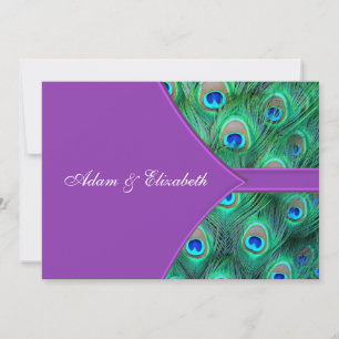 Convites de Casamento Pavão Roxo Violeta