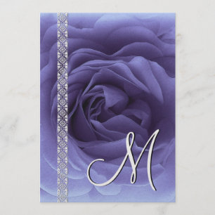 Convites de Casamento PERIWINKLE BLUE Rose & Lace
