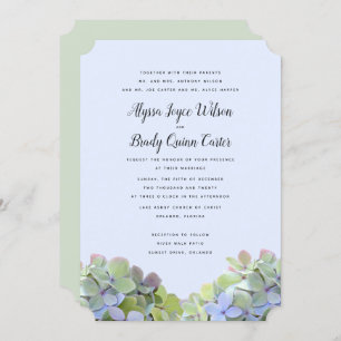 Convites de Casamento Personalizado de Hydrangea V