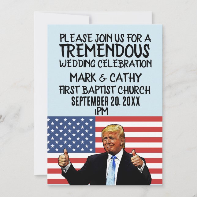 CONVITES DE CASAMENTO PERSONALIZADOS DE TRUMP DONA (Frente)