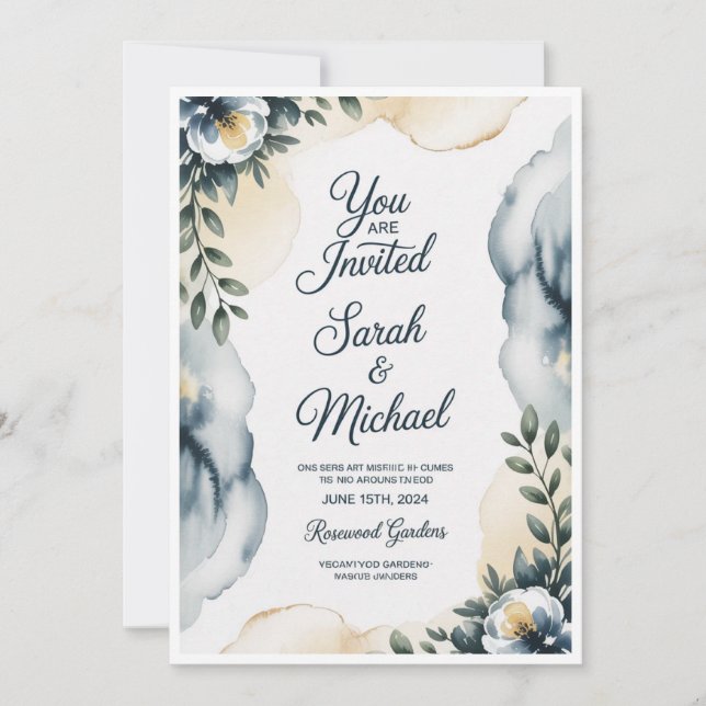 Convites de Casamento Personalizados 💍 – Editávei (Frente)