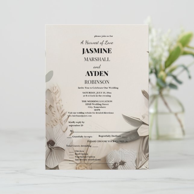 Convites de Casamento Personalizados Elegantes (Em pé/Frente)