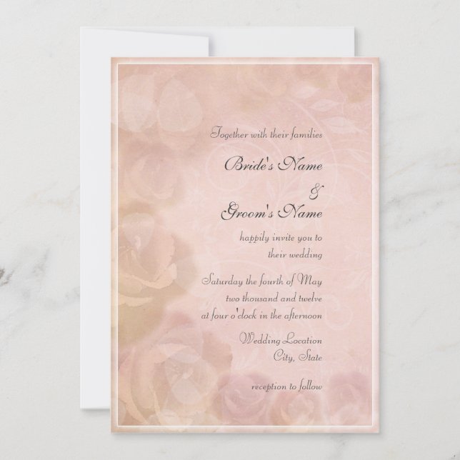 Convites de Casamento Personalizados Românticos Ro (Frente)