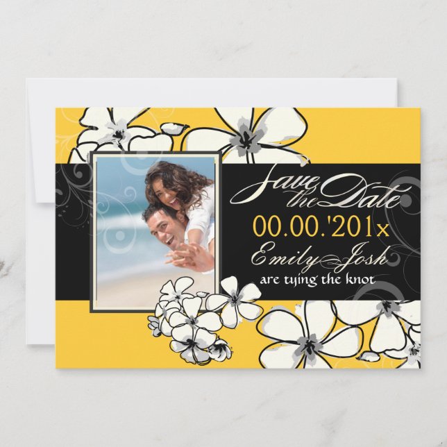 Convites de casamento plumeria (Frente)